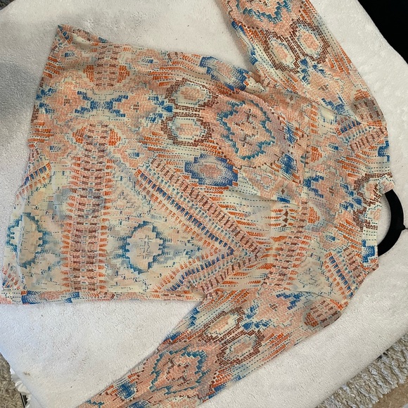Anthropologie Dolan Mesilla Peasant Aztec Print Blouse Size M Colorful Boho - Picture 7 of 7